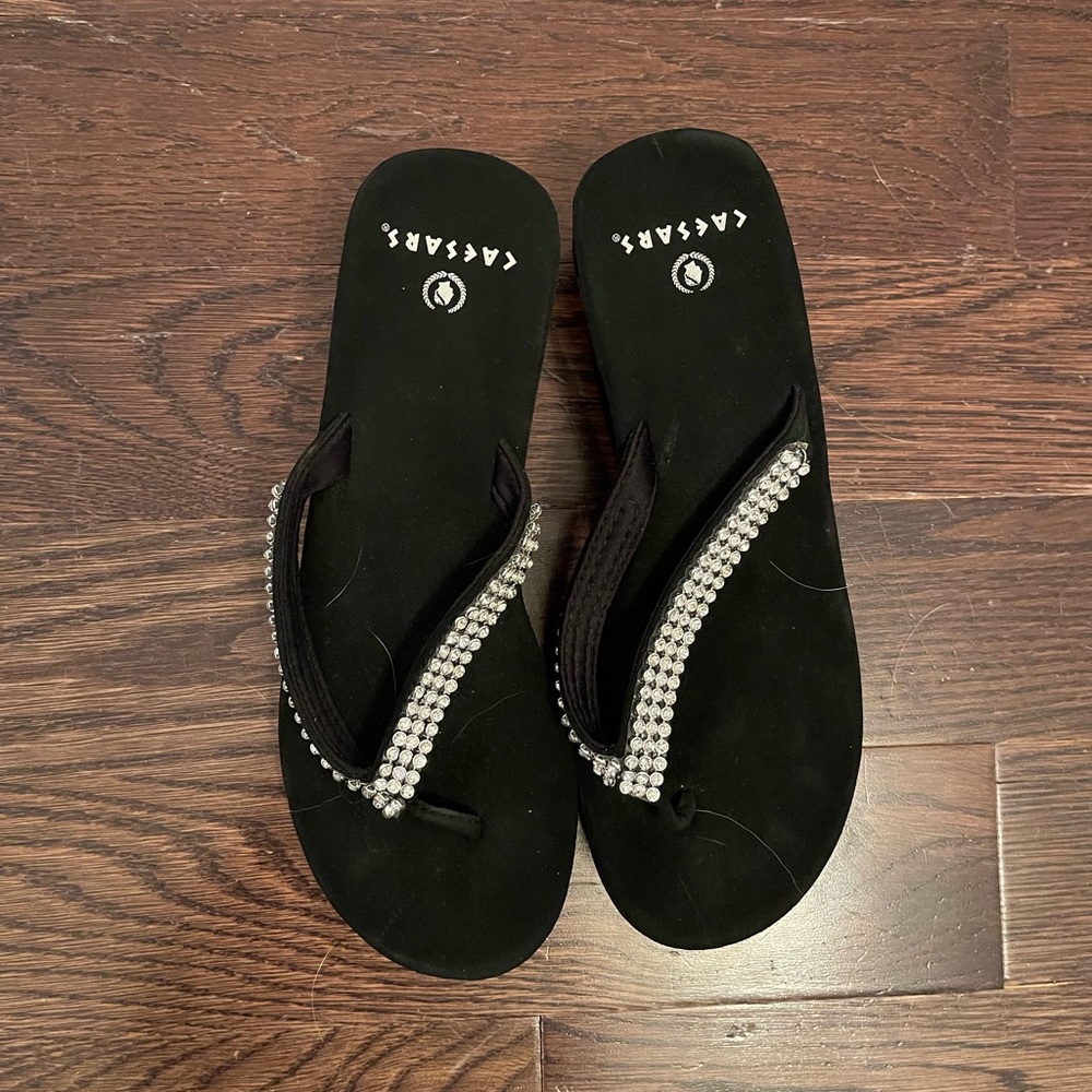 Caesar’s Palace Wedge Rhinestone Sandals size 7. Never worn. Smoke free.